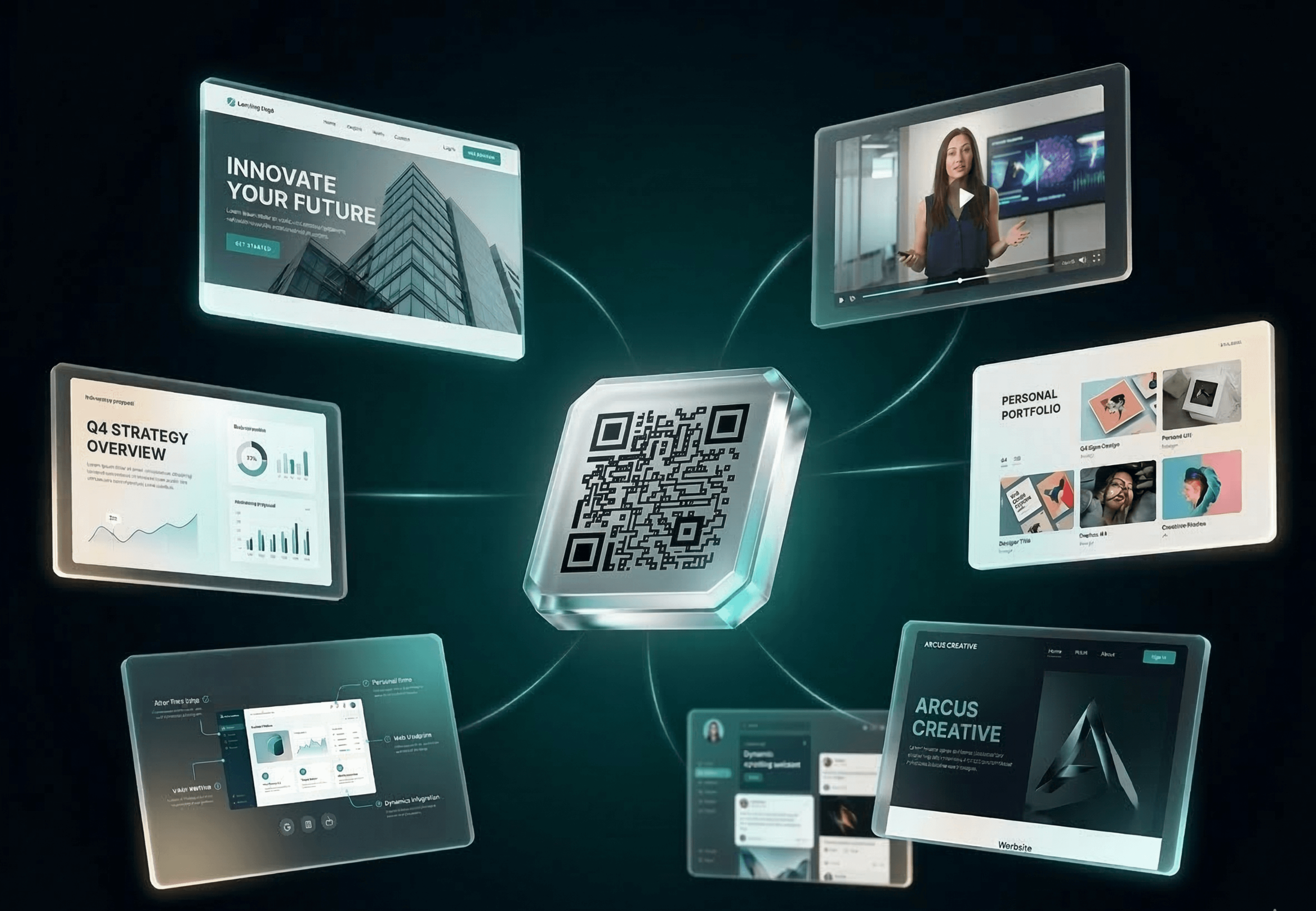 Executive viewing personalized landing page on phone